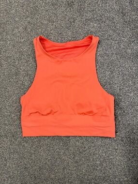 Coral High-Neck Sports Bra